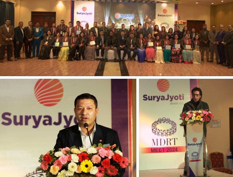 सूर्यज्योति लाइफ इन्स्योरेन्सको एमडीआरटी मिट, क्वालिफायर बन्न सफल सबै एमडीआरटी सम्मानित